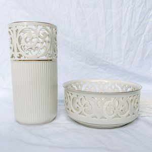 ivory lenox bowl & vase